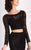 Clarisse - 3128 Two Piece Bateau Sheath Dress in Black