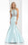 Clarisse - 3139 Embellished Halter Mermaid Gown in Blue