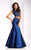 Clarisse - 3148 Scalloped Lace Two-piece Gown in Blue