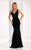 Clarisse - 3153 Stretch Satin Sheath Dress in Black