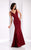 Clarisse - 3153 Stretch Satin Sheath Dress in Red