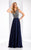 Clarisse - 3167 Embellished Jewel A-line Dress in Blue