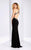 Clarisse - 3177 Jeweled Halter Cutout Evening Gown in Black and Multi-Color