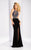 Clarisse - 3177 Jeweled Halter Cutout Evening Gown in Black and Multi-Color