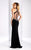 Clarisse - Sheer Embellished Halter-Style Evening Gown 3178 in Black and Multi-Color
