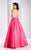 Clarisse - 3197 Embroidered Floral Plunging V Neck Gown in Pink and Multi-Color