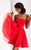 Clarisse - 3215 Strapless Chiffon A-line Dress in Red