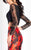Clarisse - 4808 Two Piece Long Sleeves Floral Mermaid Gown in Red and Black