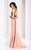 Clarisse - 4815 Halter Contrast Lace Evening Gown in Pink and Black