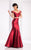 Clarisse - 4820 Off-Shoulder Mikado Mermaid Gown in Red