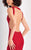 Clarisse - 4823 Embellished V-neck Dress in Red