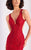 Clarisse - 4823 Embellished V-neck Dress in Red