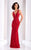 Clarisse Soutache Embellished Low Cut Back Sheath Gown 4823 In Apple Red