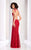 Clarisse - 4823 Embellished V-neck Dress in Red