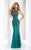 Clarisse - 4831 Illusion Jewel Beaded Gown in Blue and Green
