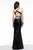 7507 Sequined Evening Dress with Side Cut-Outs