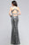 7507 Sequined Evening Dress with Side Cut-Outs