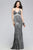 7507 Sequined Evening Dress with Side Cut-Outs