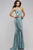 7507 Sequined Evening Dress with Side Cut-Outs