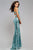 7507 Sequined Evening Dress with Side Cut-Outs