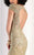 Clarisse - 4852 Cap Sleeve Lace Bateau Mermaid Dress in Gold