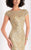 Clarisse - 4852 Cap Sleeve Lace Bateau Mermaid Dress in Gold