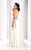 Clarisse - 4853 Gilded Glittering Illusion Evening Gown in White and Gold