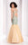 Clarisse - 4856 Beaded Ruffled Mermaid Gown in Green and Neutral