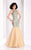 Clarisse - 4856 Beaded Ruffled Mermaid Gown in Green and Neutral