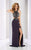 Clarisse - 4858 Halter Shimmering Stones Evening Gown in Gray