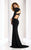 Clarisse - 4859 Long Sleeve Cutout Sheath Gown  in Black
