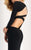Clarisse - 4859 Long Sleeve Cutout Sheath Gown in Black