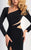 Clarisse - 4859 Long Sleeve Cutout Sheath Gown in Black