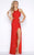Cassandra Stone - 1069A High Neck Gown Style in Red