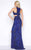 Cassandra Stone - 1069A High Neck Gown Style in Blue
