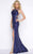 Cassandra Stone - 4509A High Neck Gown Style in Blue