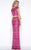 Cassandra Stone - 4515A Two Piece Aztec Sequined Sheath Gown in Pink