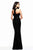 7510 Jersey Long Evening Dress with Sequined Trim