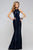7510 Jersey Long Evening Dress with Sequined Trim