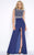 Cassandra Stone - 40611A High Neck Gown Style in Blue