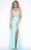 Cassandra Stone - 40619A High Neck Gown Style in Blue