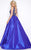 Cassandra Stone - 48463A V Neck Gown with Over Skirt in Blue