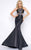 Cassandra Stone - 65953A High Neck Gown Style in Black