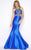 Cassandra Stone - 65953A High Neck Gown Style in Blue