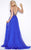 Cassandra Stone - 66028A V Neck Gown Style in Blue