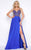 Cassandra Stone - 66028A V Neck Gown Style in Blue