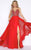 Cassandra Stone - 66028A V Neck Gown Style in Red
