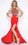 Cassandra Stone - 66038A High Neck Gown Style in Red
