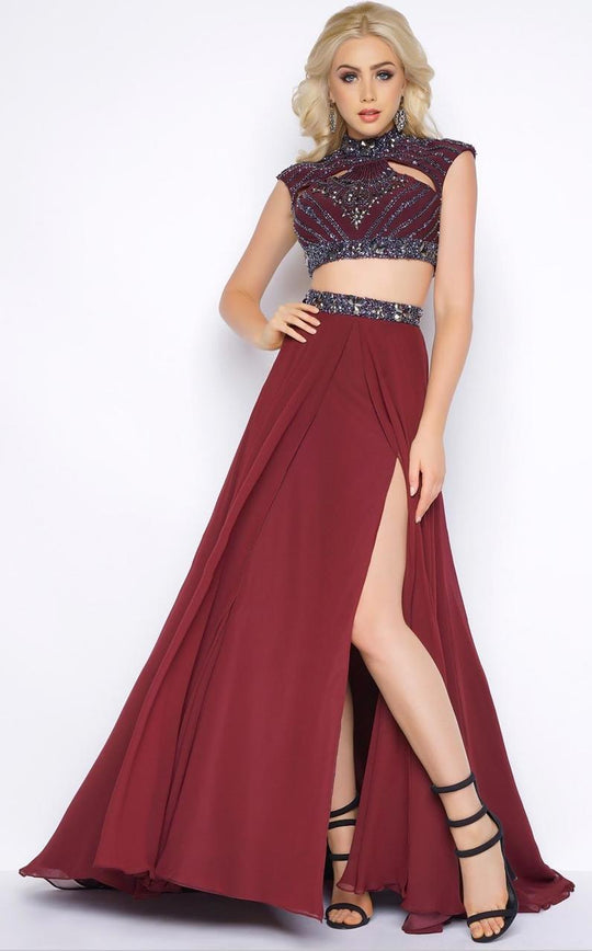 Cassandra Stone - Two Piece Cap Gown Style 76968A in Red