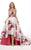 Janique JA2002 - Strapless Sweetheart Hi-Lo Floral Ballgown In White Floral and Multi-Color